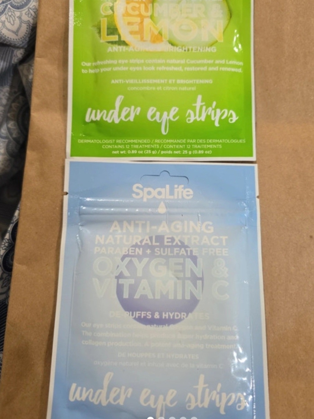 SpaLife Under Eye Strips - 24 Treatments 12 Anti Aging 12 Hydrating 2 Packages